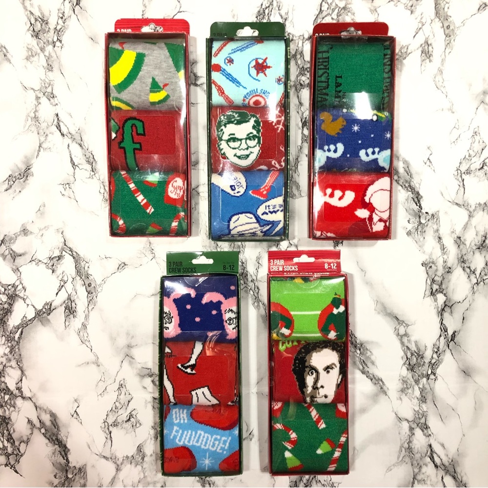 15 Pairs Christmas Story, Christmas Vacation, Elf Socks